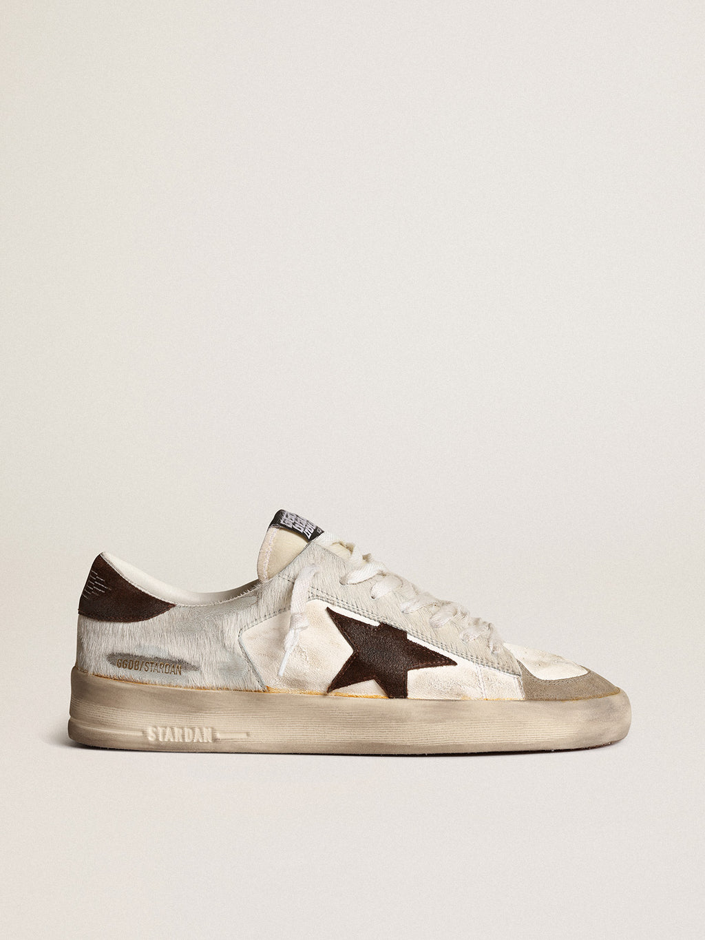Men's Stardan in nappa and pony skin with brown suede star| Golden Goose