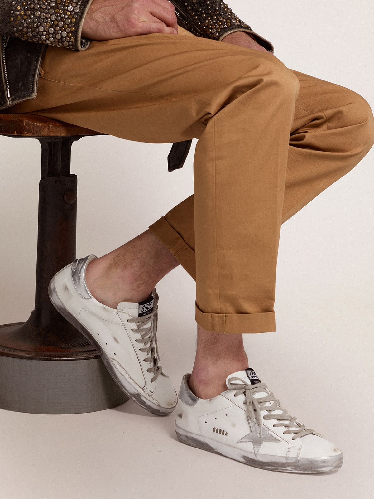 Men's Super-Star with laminated star and heel tab| Golden Goose
