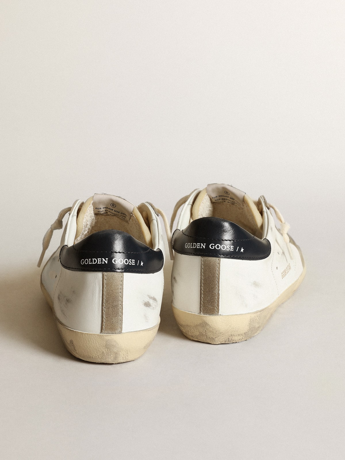 Men's Super-Star with perforated star and blue heel tab| Golden Goose