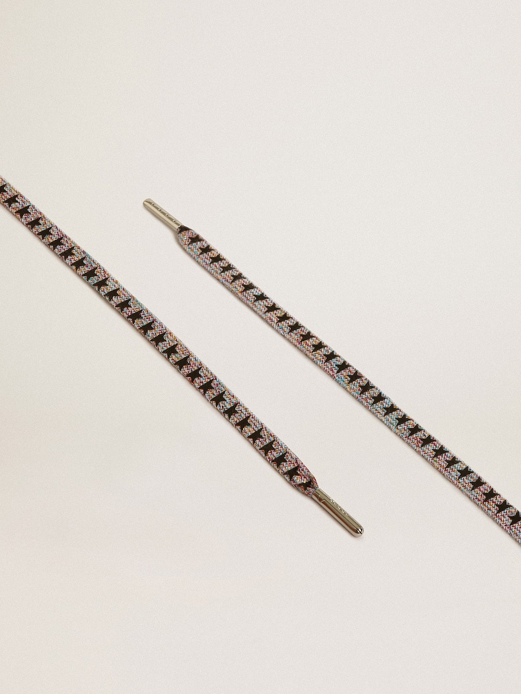Multicolor Lurex laces with contrasting black stars| Golden Goose