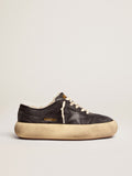 Women's Space-Star shoes in quilted black nylon with shearling lining| Golden Goose