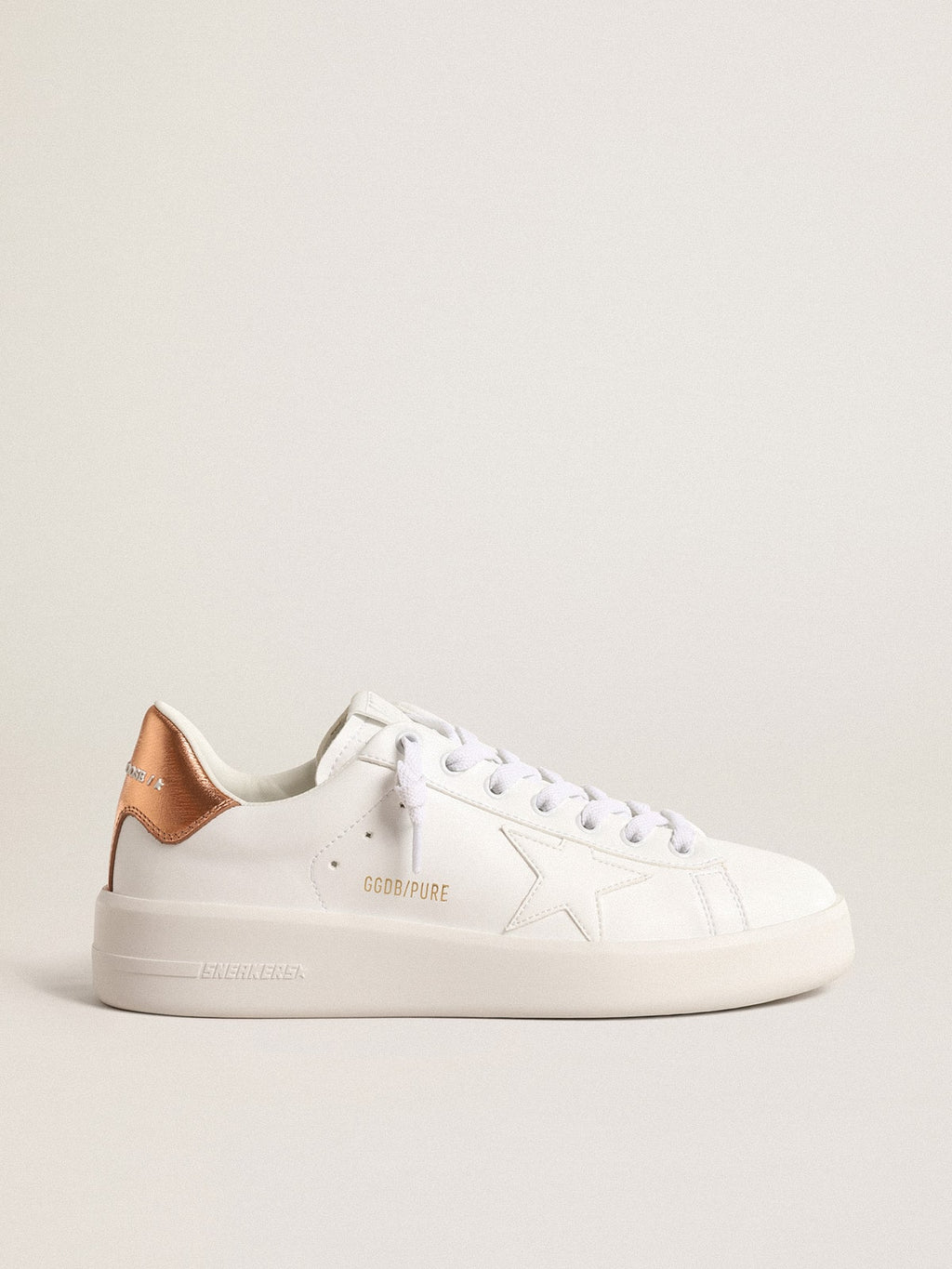 Women's bio-based Purestar with bronze metallic leather heel tab| Golden Goose