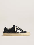 V-Star in navy-blue canvas with a silver laminated leather star| Golden Goose
