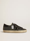 Women's Super-Star in black Swarovski crystals with black suede star| Golden Goose