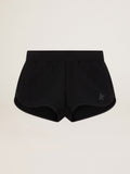 Women's black shorts with tone-on-tone star| Golden Goose