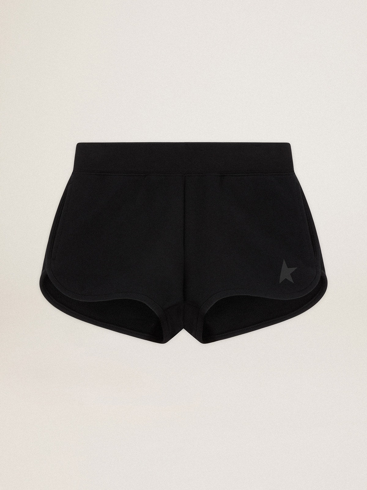 Women's black shorts with tone-on-tone star| Golden Goose