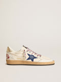 Men's Ball Star in nappa leather with blue suede star and platinum leather heel tab| Golden Goose