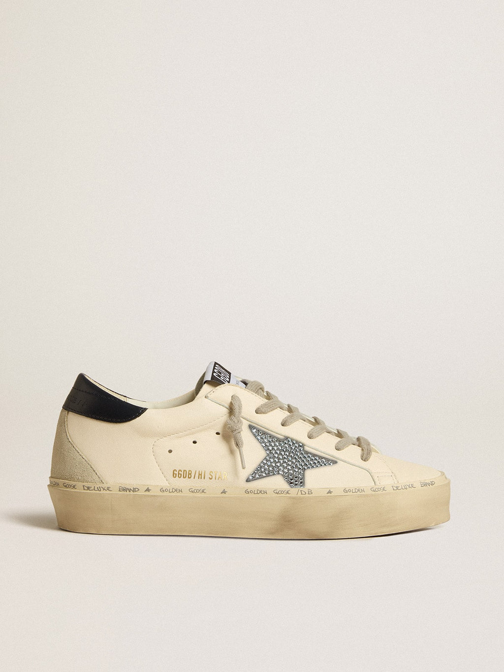 Hi Star in nappa with Swarovski crystal star and dark blue leather heel tab| Golden Goose