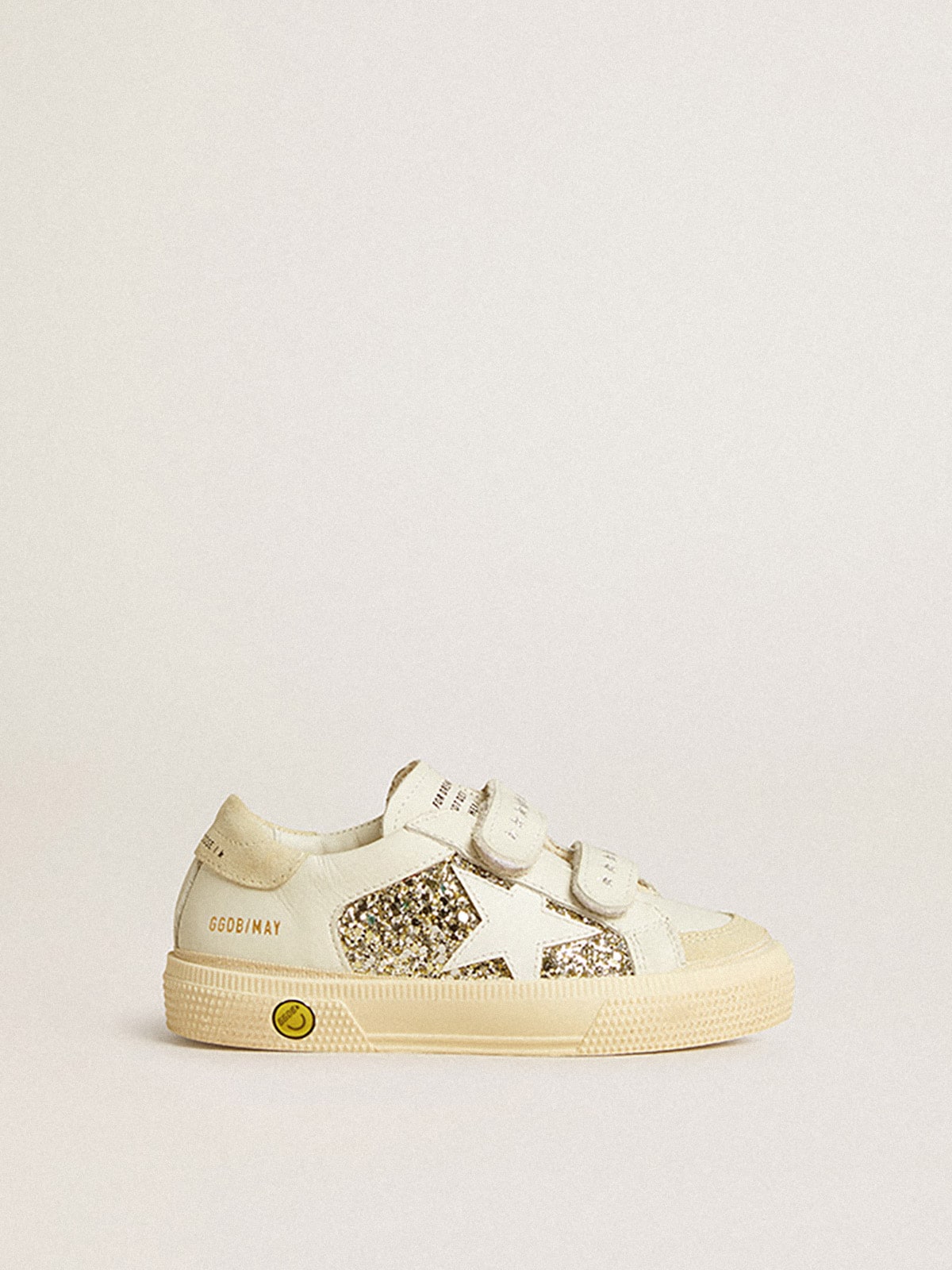 May School Young in glitter with leather star and suede heel tab| Golden Goose