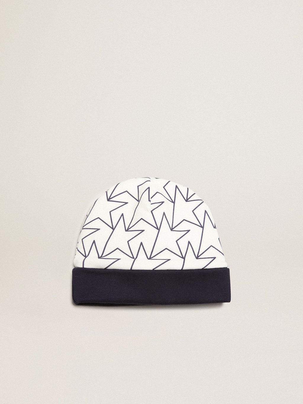 Baby gift set in white with navy blue trim and star| Golden Goose