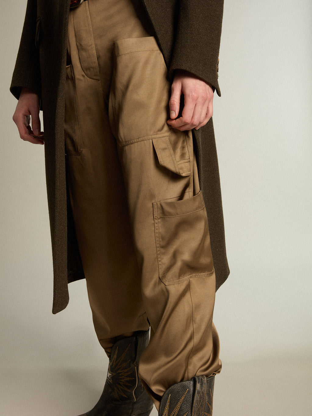 Mocha-beige viscose jumpsuit| Golden Goose