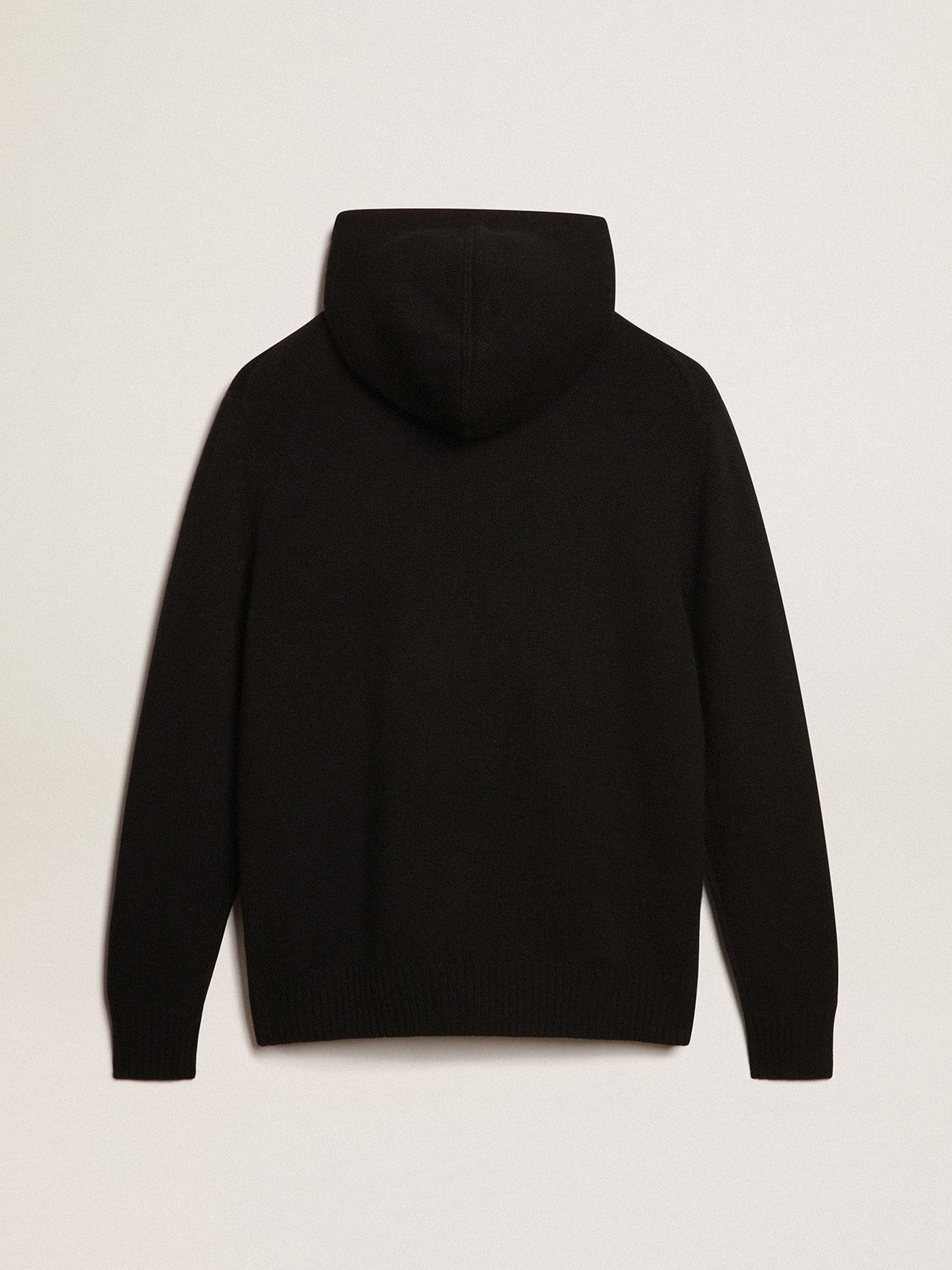 Women's black cashmere blend sweatshirt with hood| Golden Goose