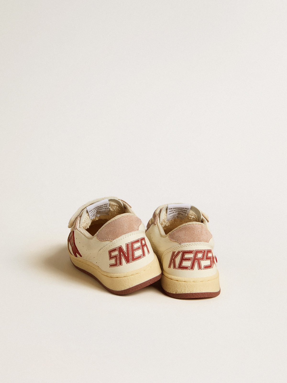 Ball Star Young in nappa with nappa star and pink suede heel tab| Golden Goose