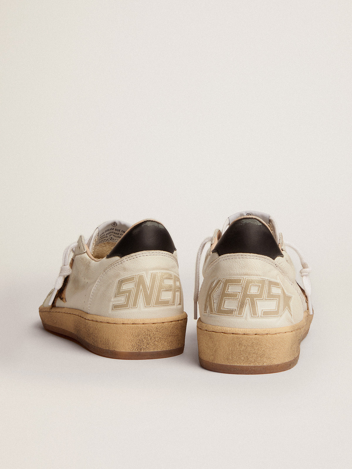 Women's Ball Star with leopard print pony skin star and black heel tab| Golden Goose