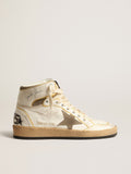 Men's Sky-Star in white nappa leather with dove-gray suede star| Golden Goose