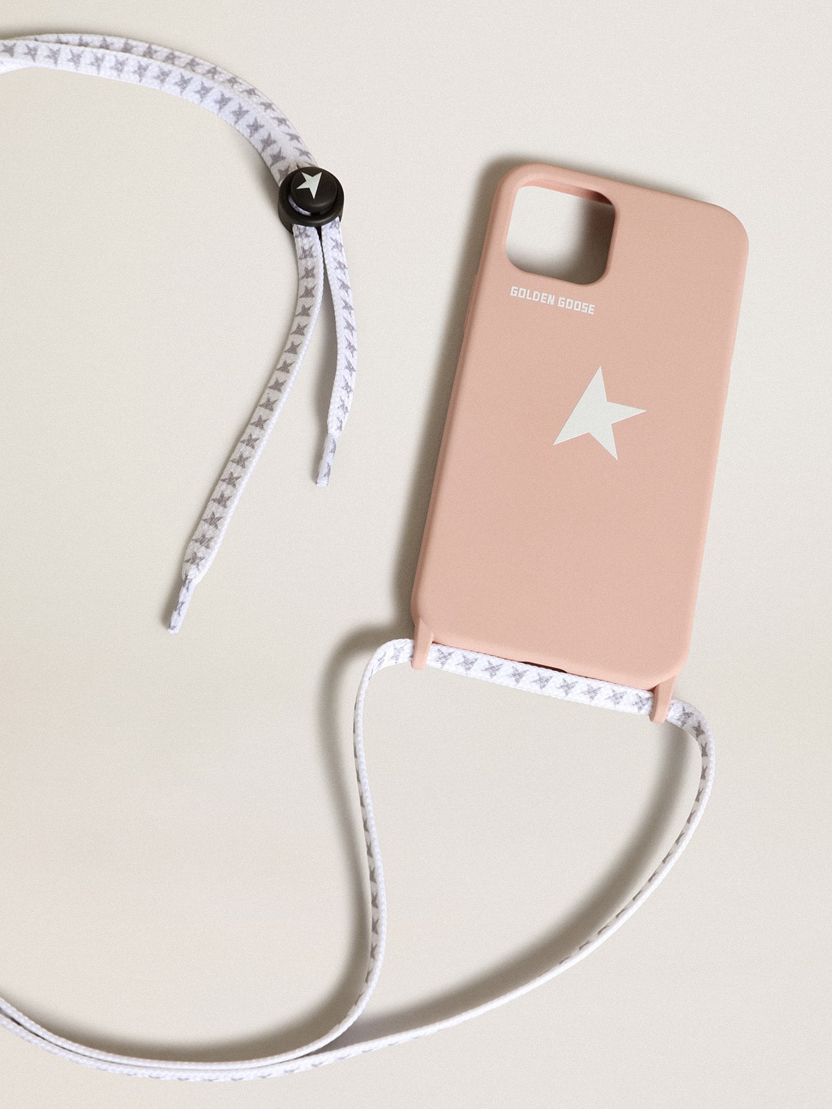 Cover for iPhone 12 and 12 Pro light pink with white logo| Golden Goose