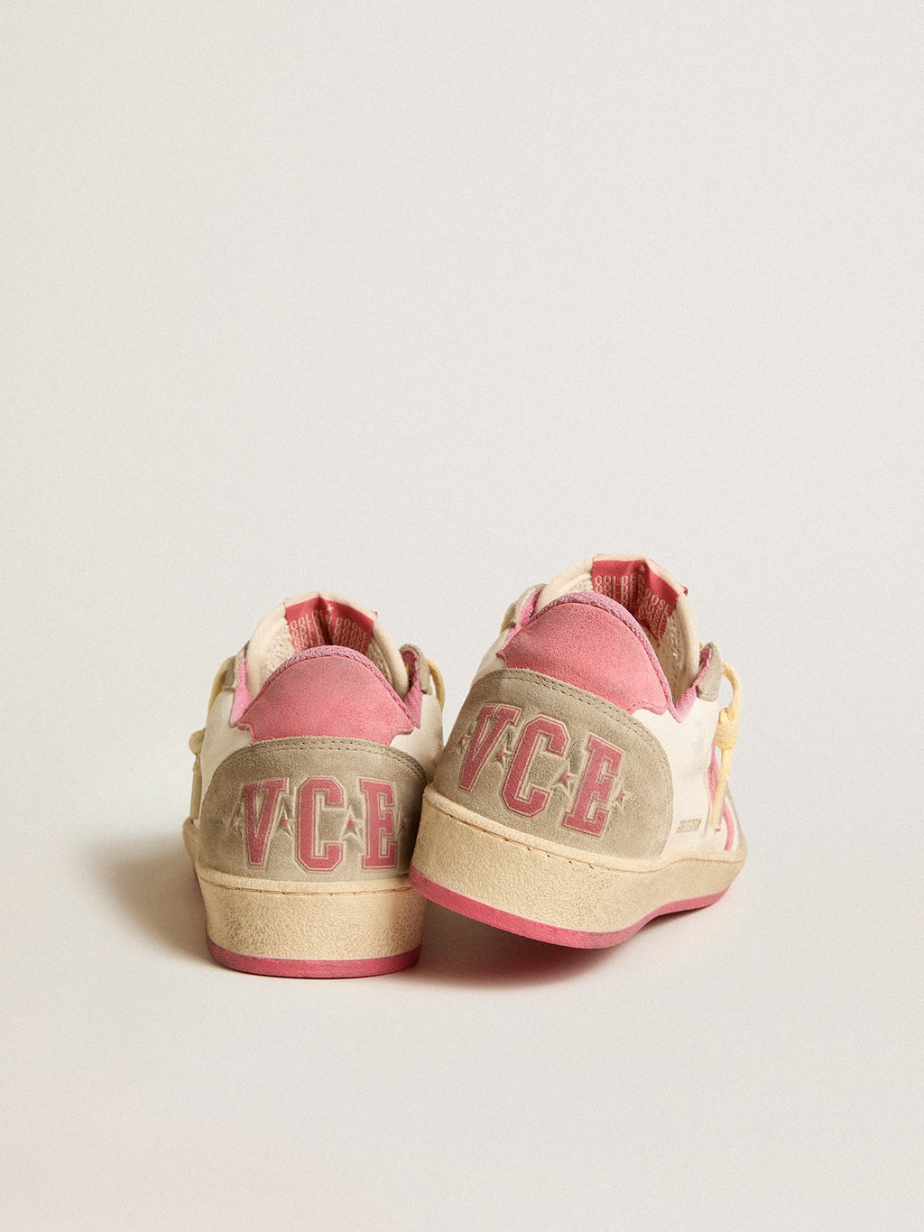 Women's Ball Star LTD in nappa with pink suede star and dove-gray inserts| Golden Goose