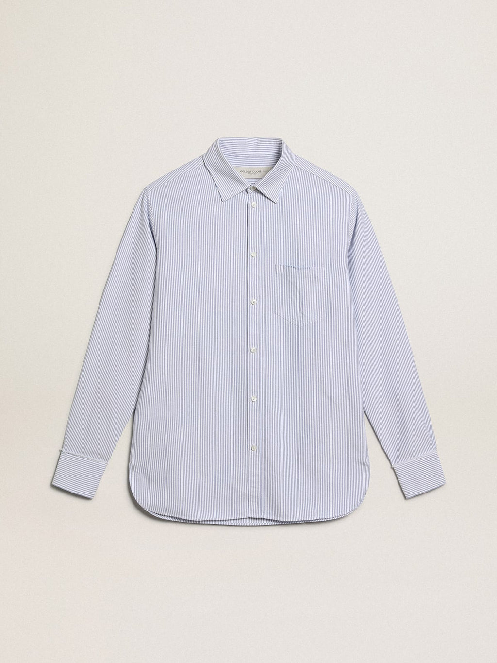 Men's shirt with narrow stripes| Golden Goose