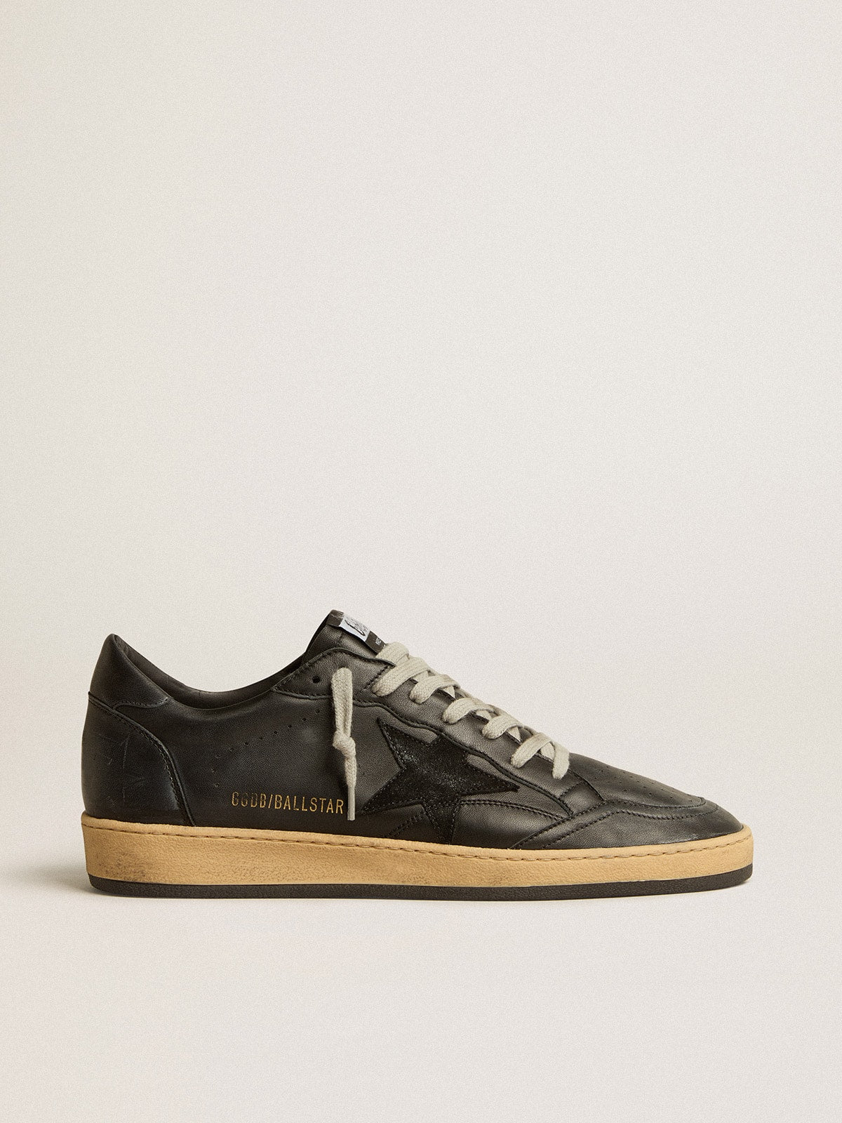 Men's Ball Star in black nappa with suede star and nappa heel tab| Golden Goose