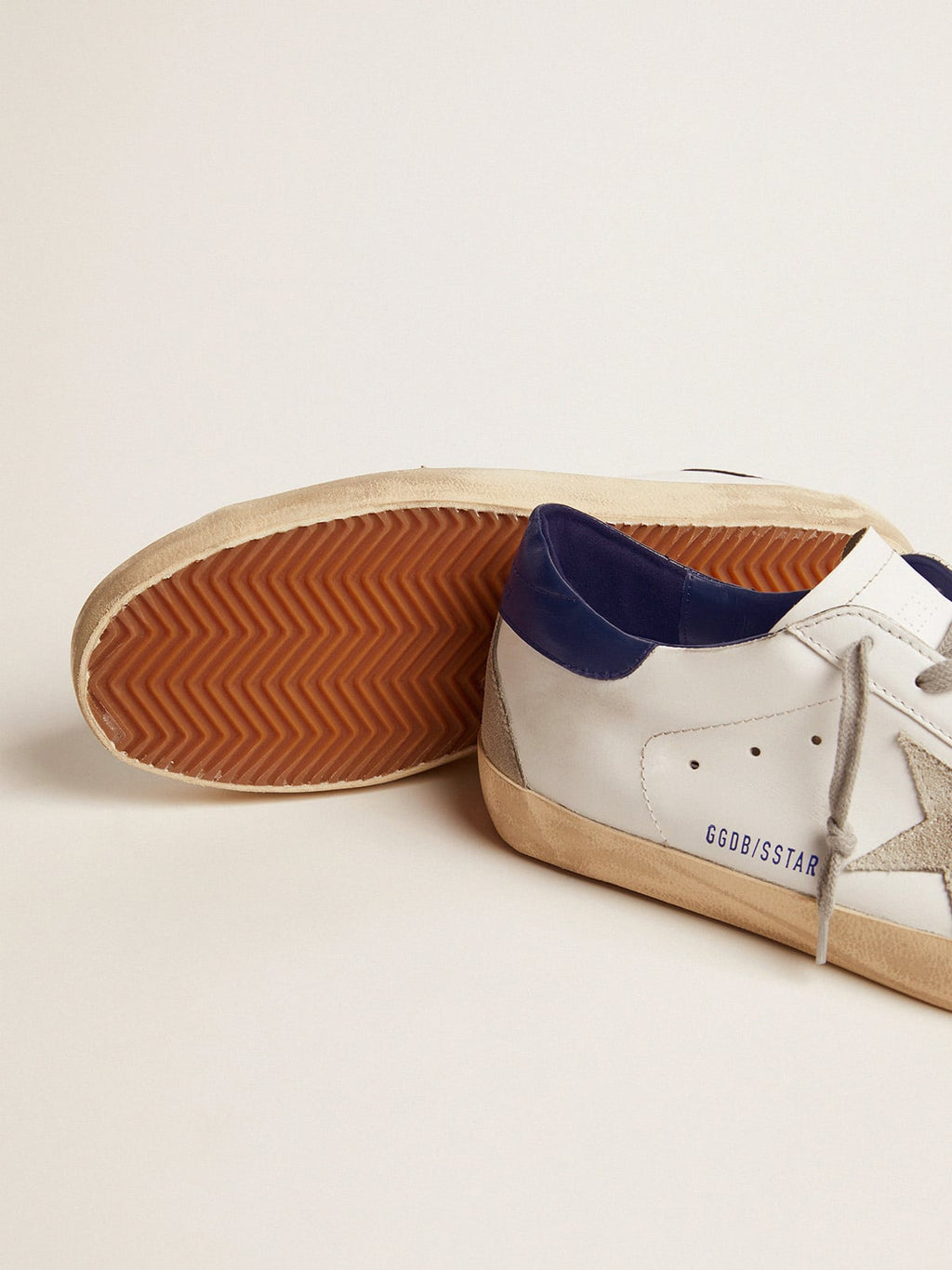 Men's Super-Star with suede star and blue heel tab| Golden Goose