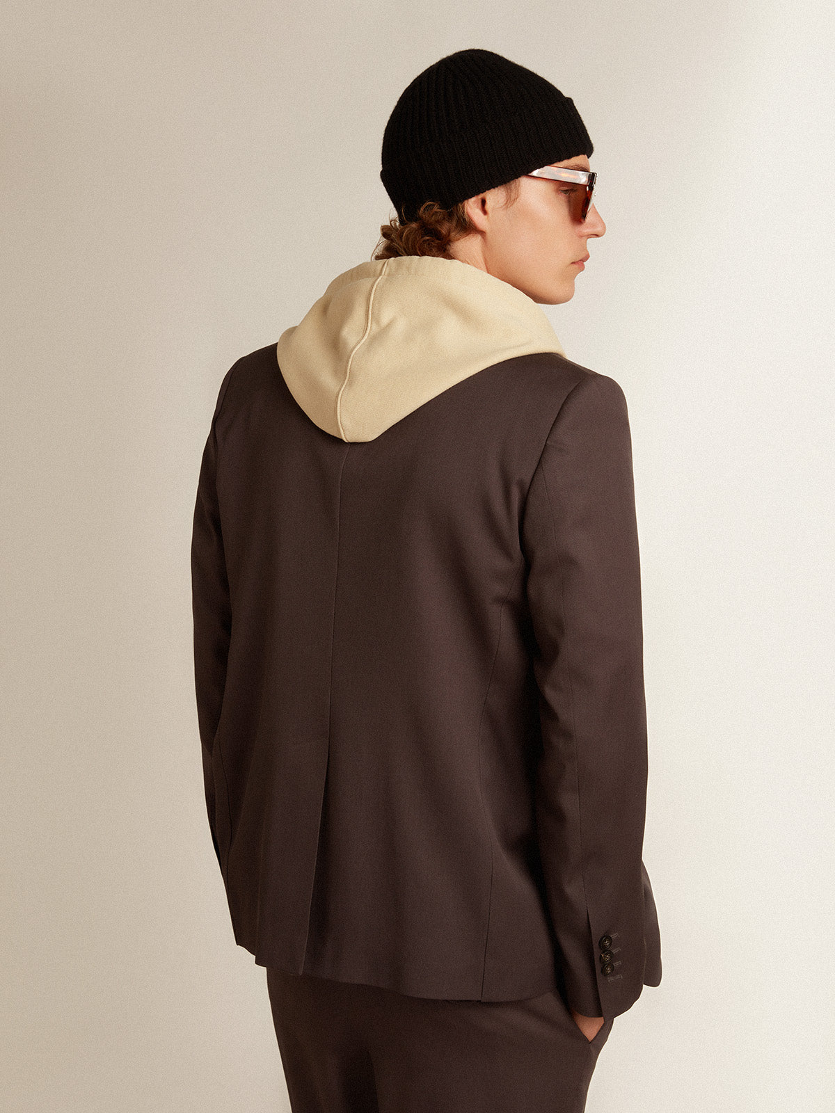 Single-breasted blazer in gray wool| Golden Goose