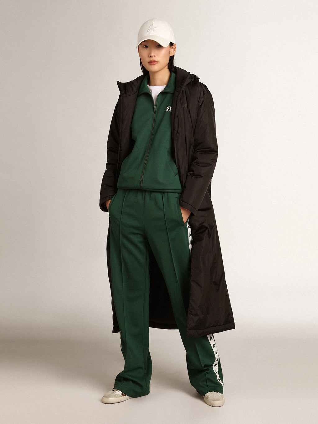 Women's bright green zipped sweatshirt| Golden Goose