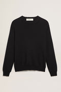 Men's round-neck sweater in dark blue cotton| Golden Goose