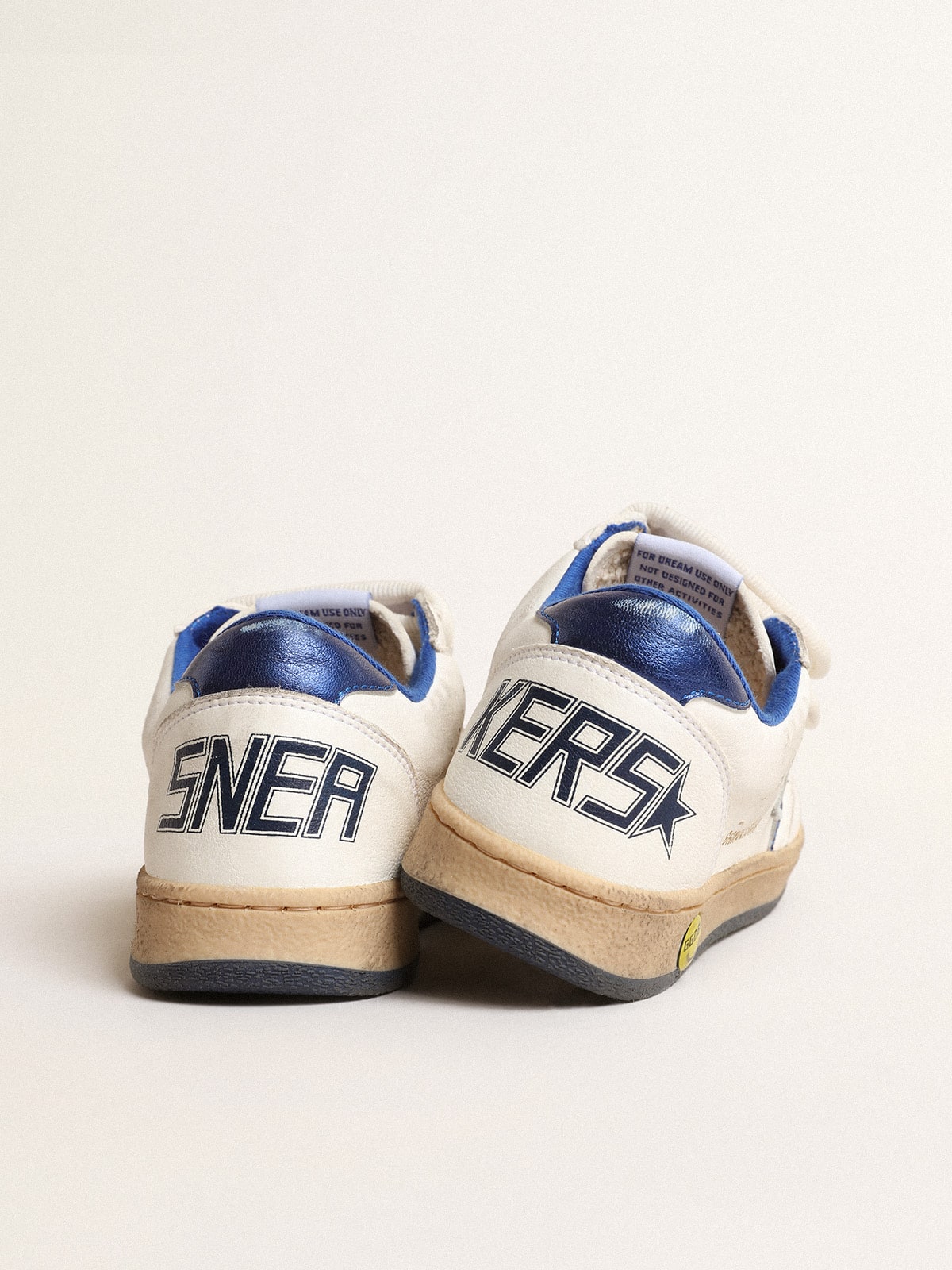 Ball Star Junior with blue metallic leather star and heel tab| Golden Goose
