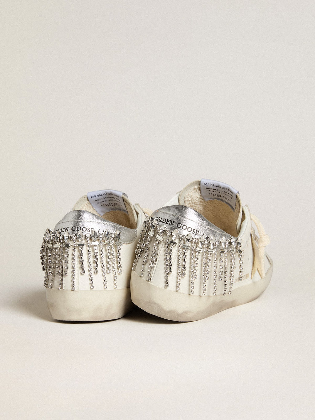 Super-Star LTD with suede star and leather heel tab with crystals| Golden Goose